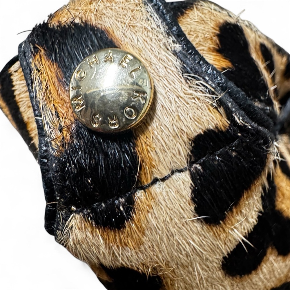 Michael Kors Evie Hair Calf Cheetah Print  Platform Sandals Stilettos Heels Sz 6 - Picture 7 of 12